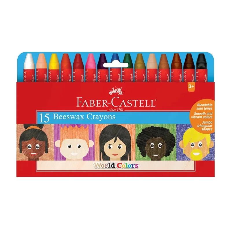 World Colors - 15ct Beeswax Crayons