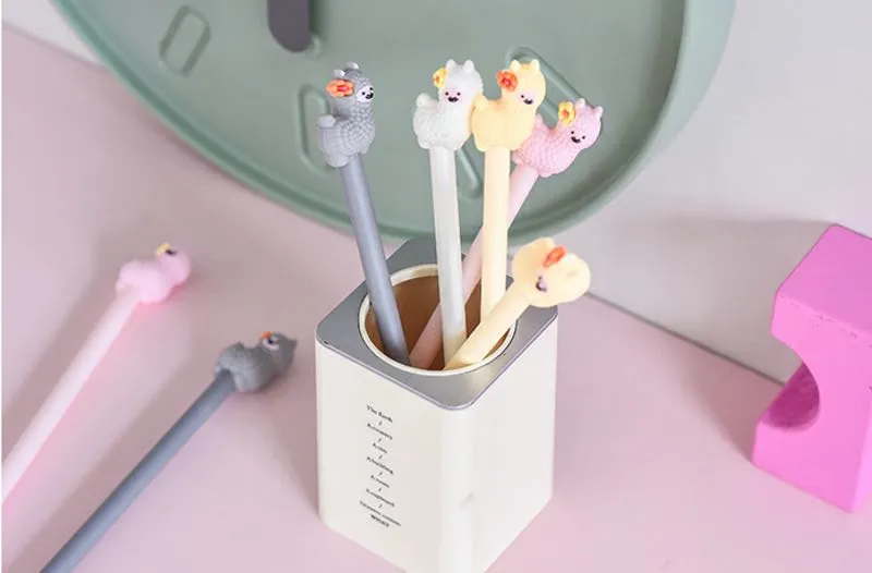X 22252 LLAMA FLOWER Gel Pen-DISCONTINUED