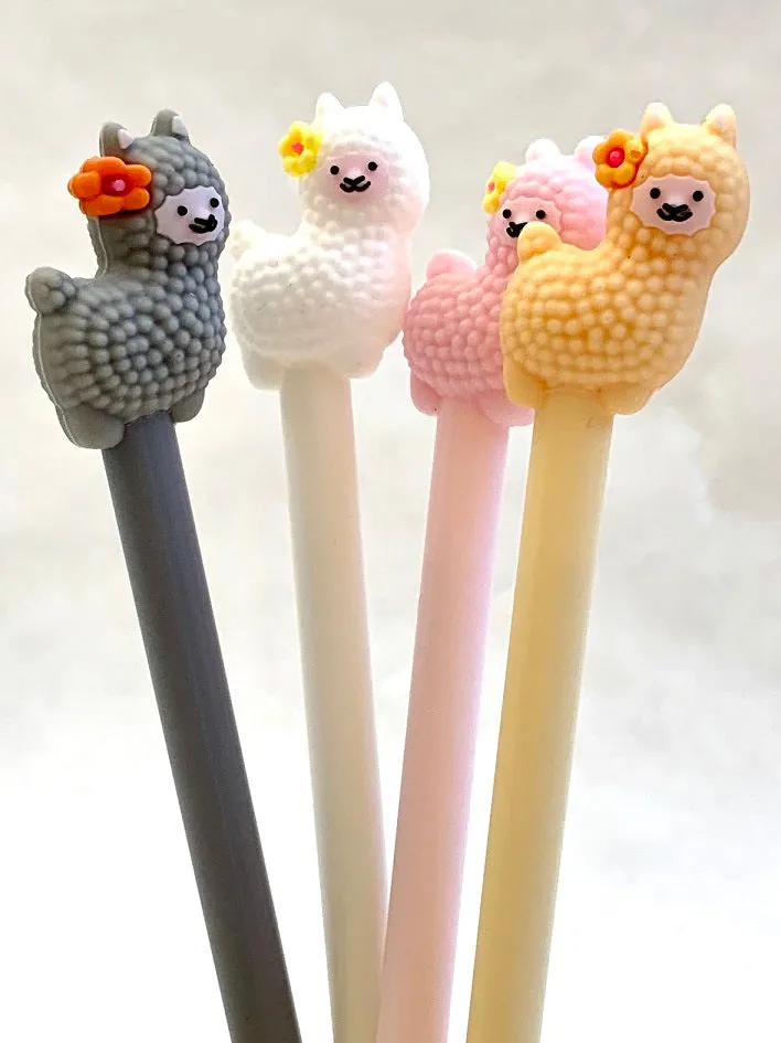 X 22252 LLAMA FLOWER Gel Pen-DISCONTINUED
