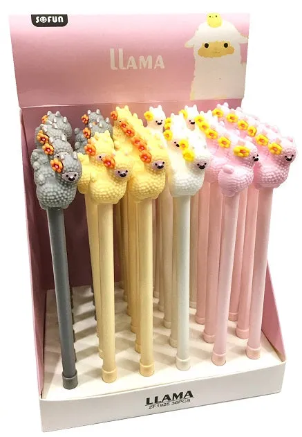 X 22252 LLAMA FLOWER Gel Pen-DISCONTINUED