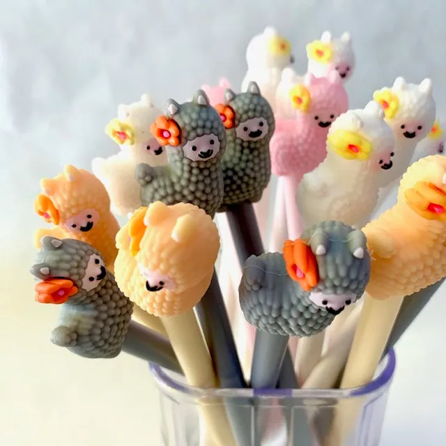 X 22252 LLAMA FLOWER Gel Pen-DISCONTINUED